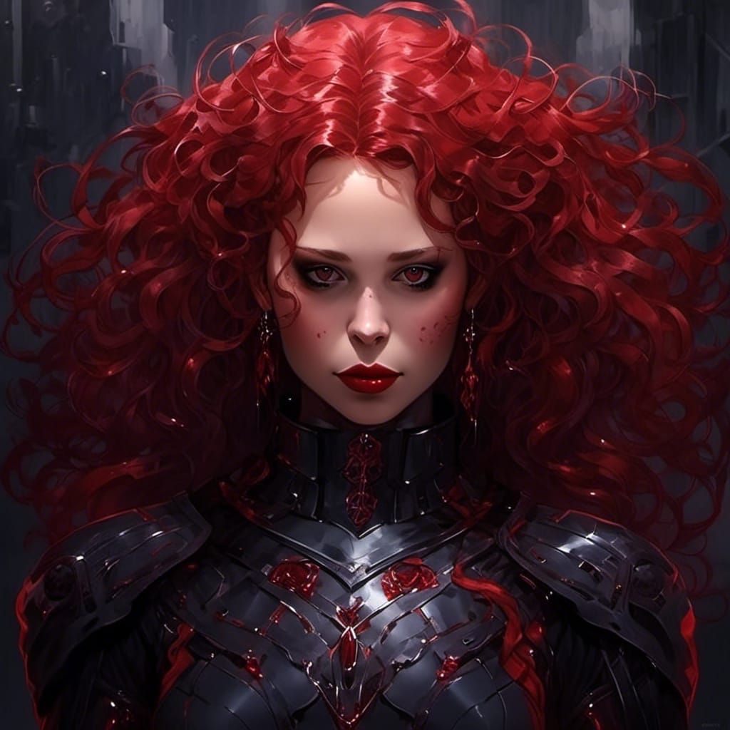 Cyberpunk Vampiress in Dystopian Future