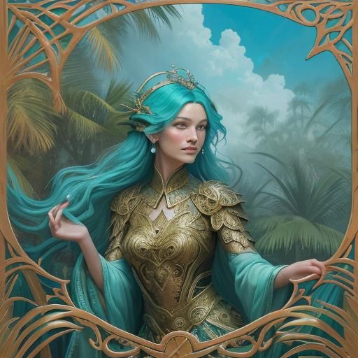 Mystical Palm Trees Emerge in Fantasy Painting
