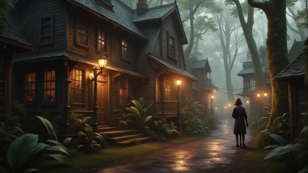 Noir Jungle: A Darkly Lit Wilderness Scene