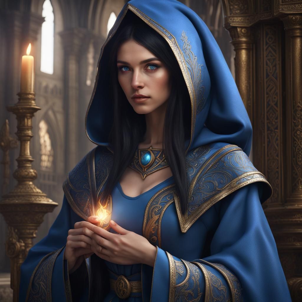 Beautiful Teen French Sorceress in Byzantine Style