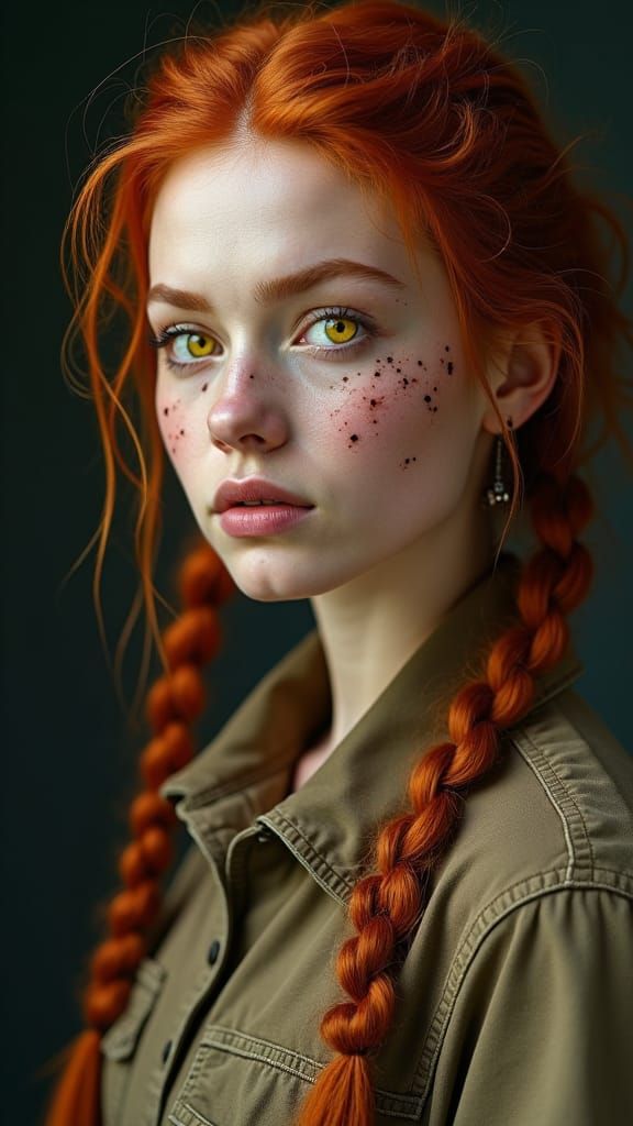 Woman with Star Scars in Hyperrealistic Style