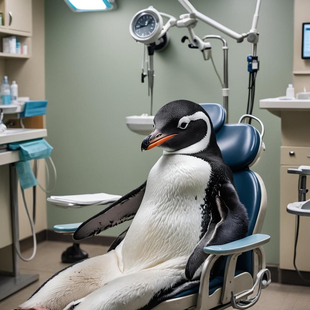 Nervous Penguin at the Dentist