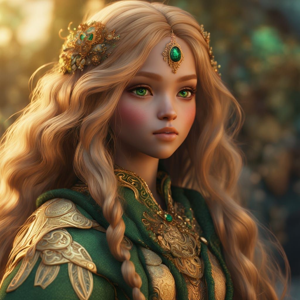 Fantasy Doll Portrait in Detailed Matte Painting Style