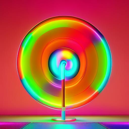 Disco Neon Lamp in Candy Art Style