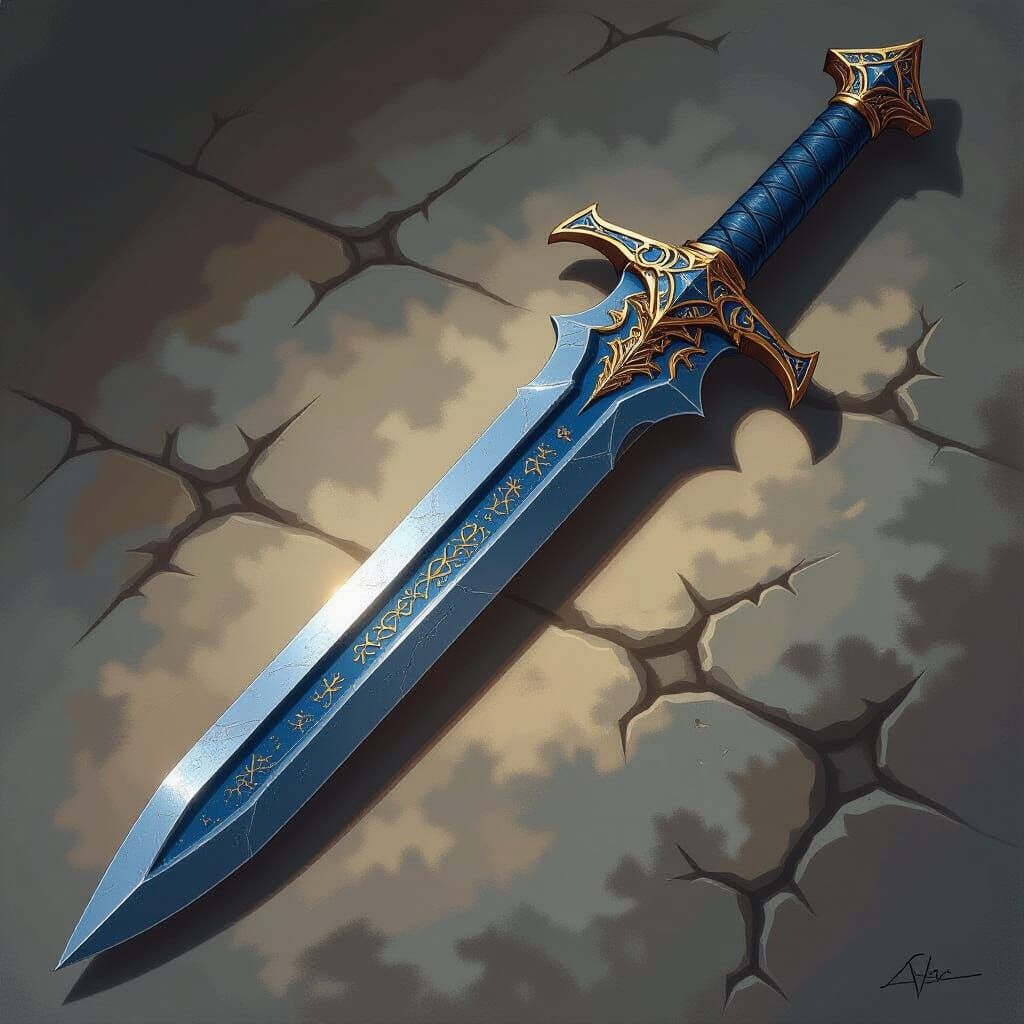 Magic Longsword Blade Made of Tarokka Cards