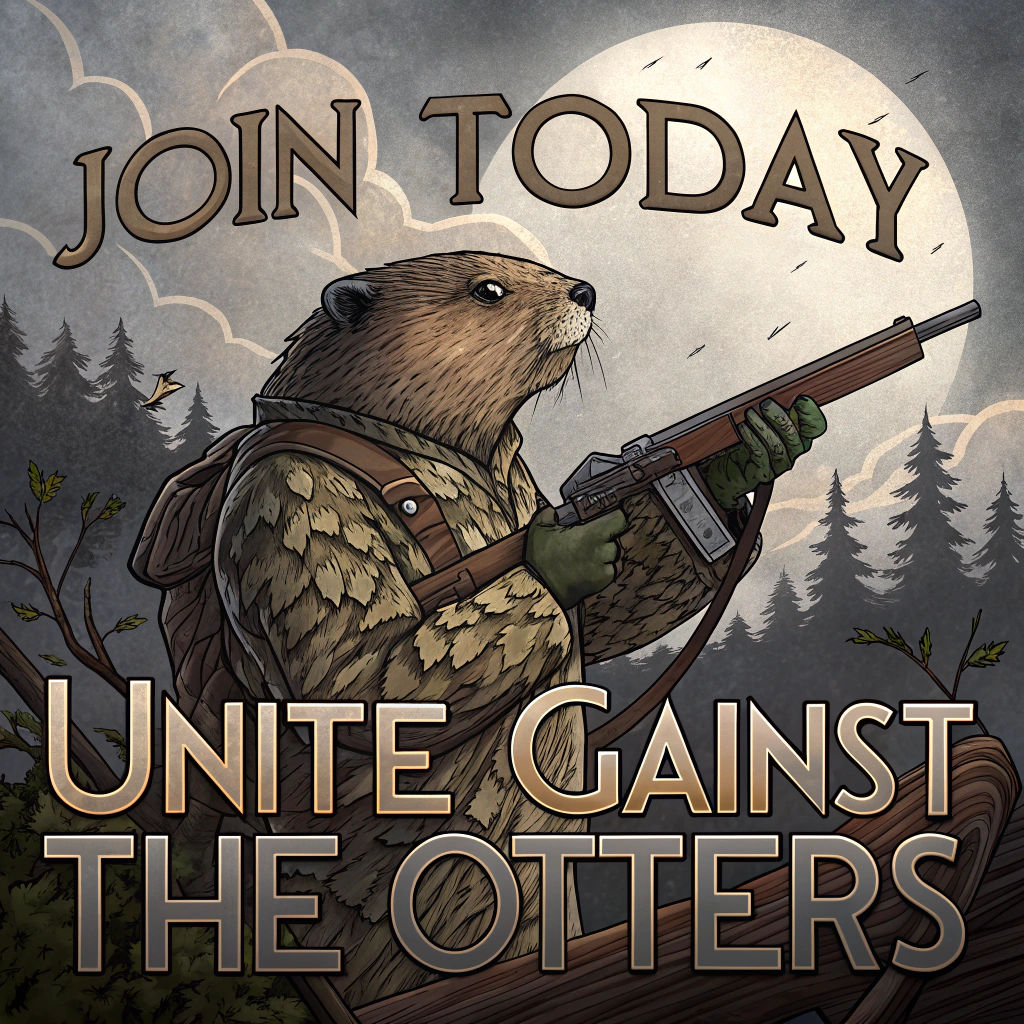 Beaver Soldier Propaganda Poster in Frazetta Style