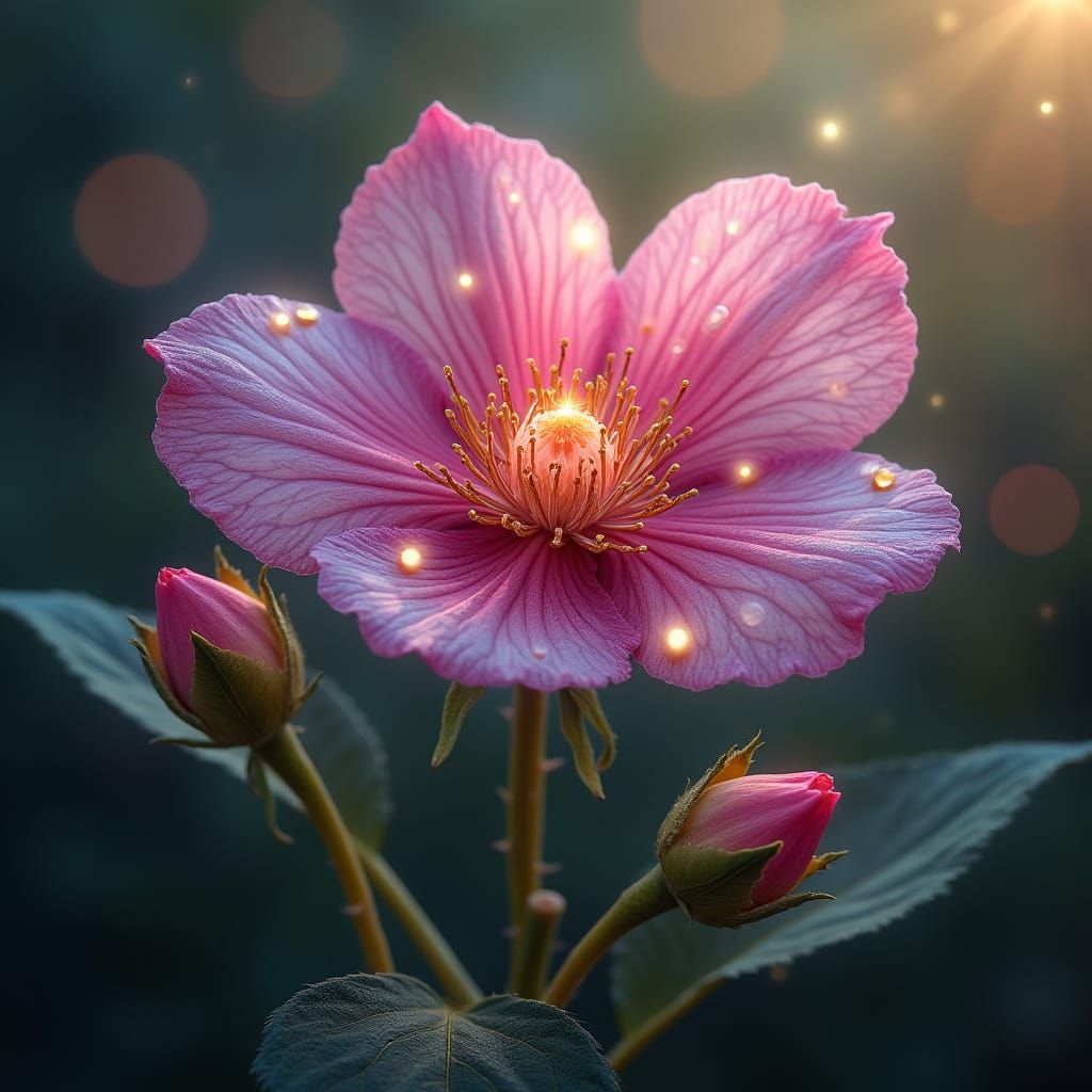 Vibrant Jewel Garden Blooms in Realistic Style