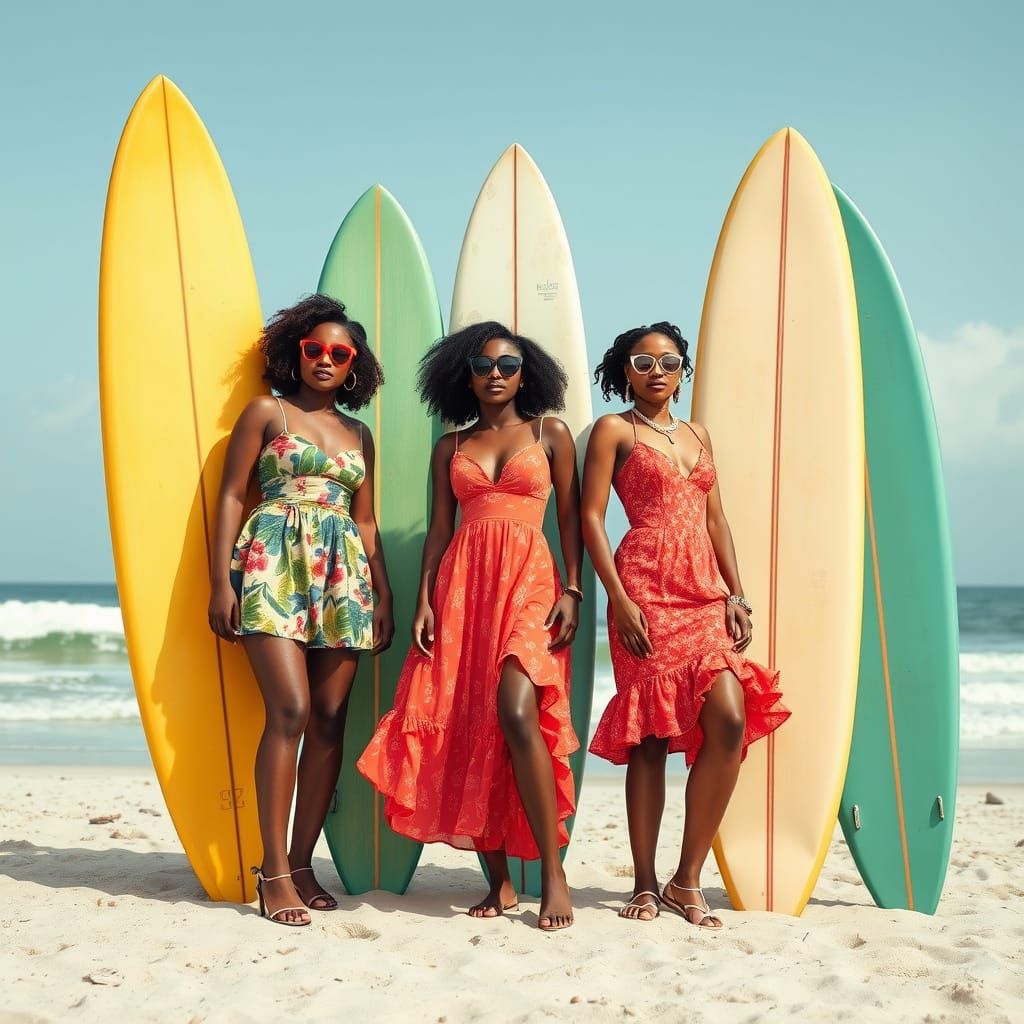 Vibrant Women Celebrate Cabo Verde Culture on Sunny Beach