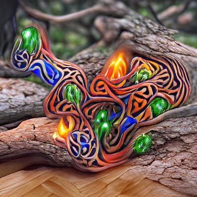 Intricate Celtic Wizard Staff with Gems