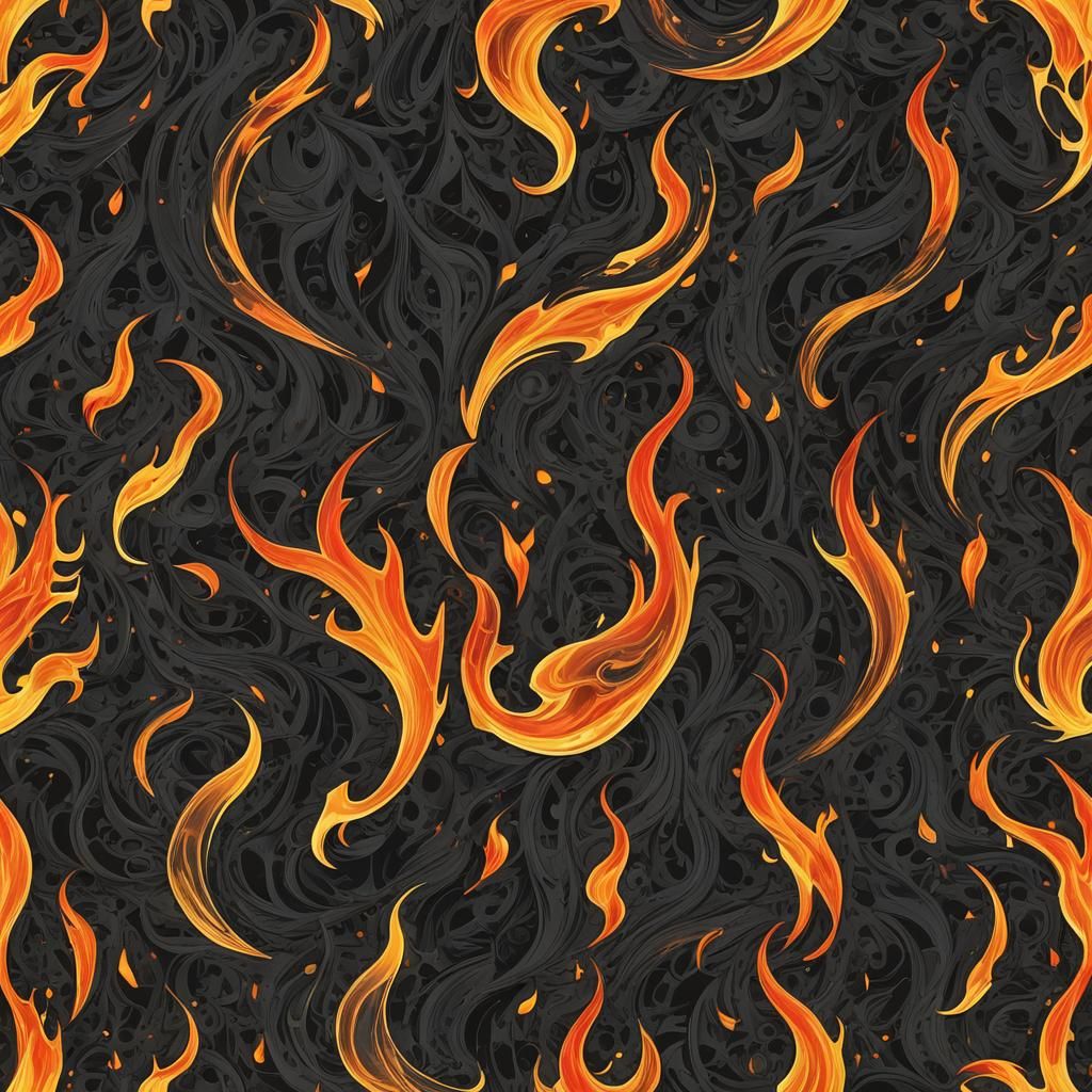 Abstract Flame Symbol in Complementary Colors