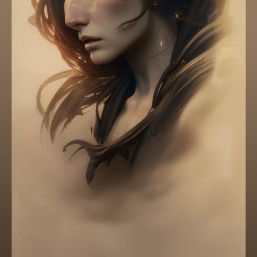 Dark Angel Portrait in Divine Lighting