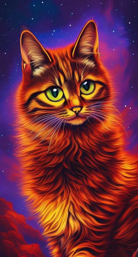 Art Nouveau Cat Cartoon Poster Art