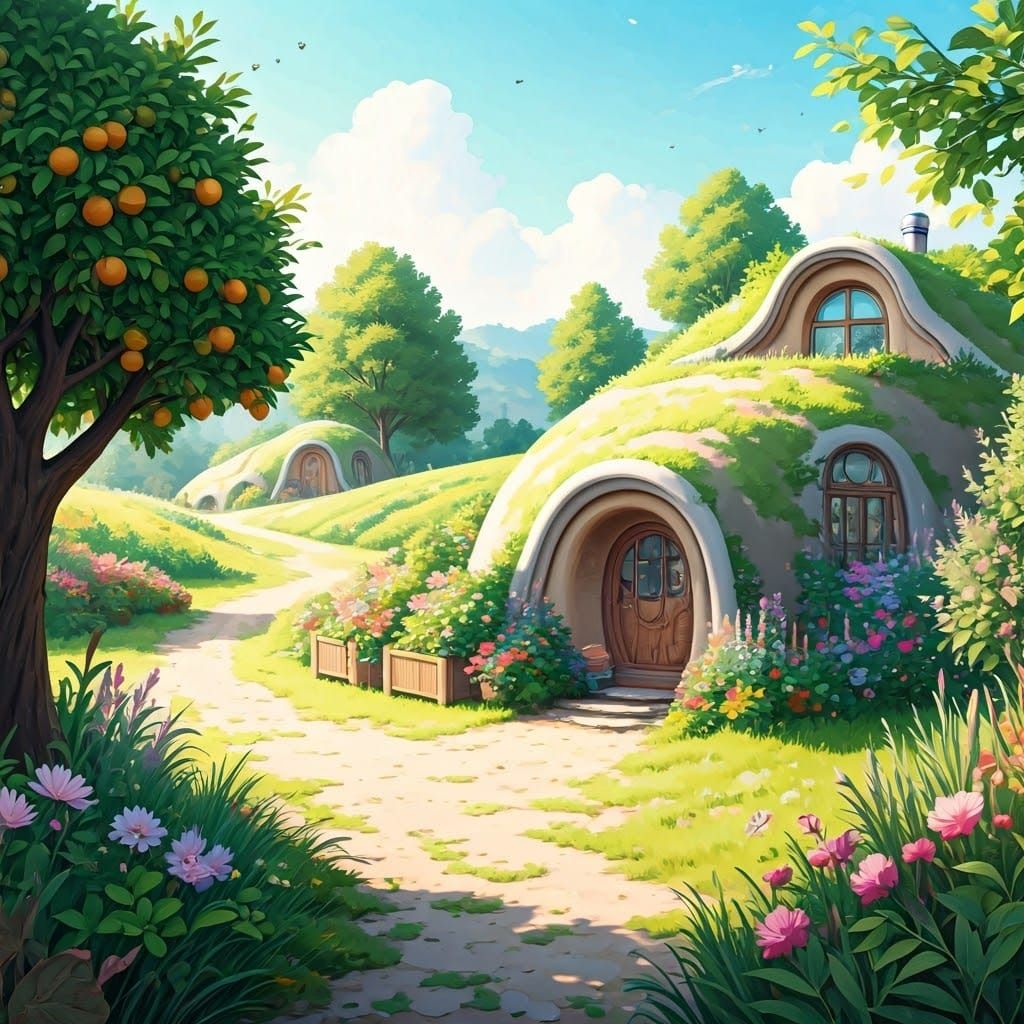 Solarpunk Earth bermed and Cob House