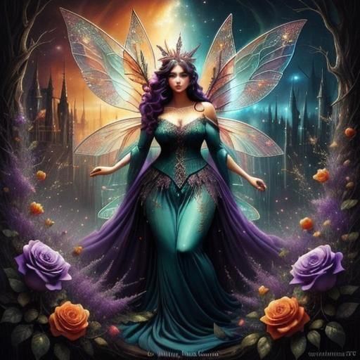 Ethereal Plus-Sized Fairy in a Floral Fantasy