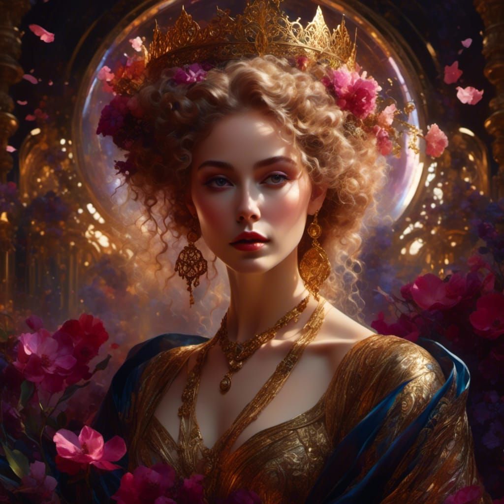 Queen Lucy Portrait in Hyperdetailed Digital Art Style