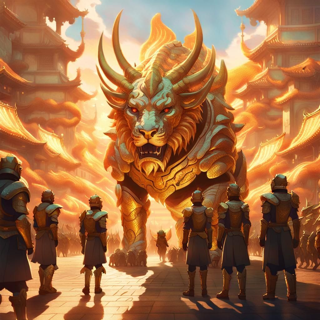 Protectors Confront Chimera Parade in Anime Style