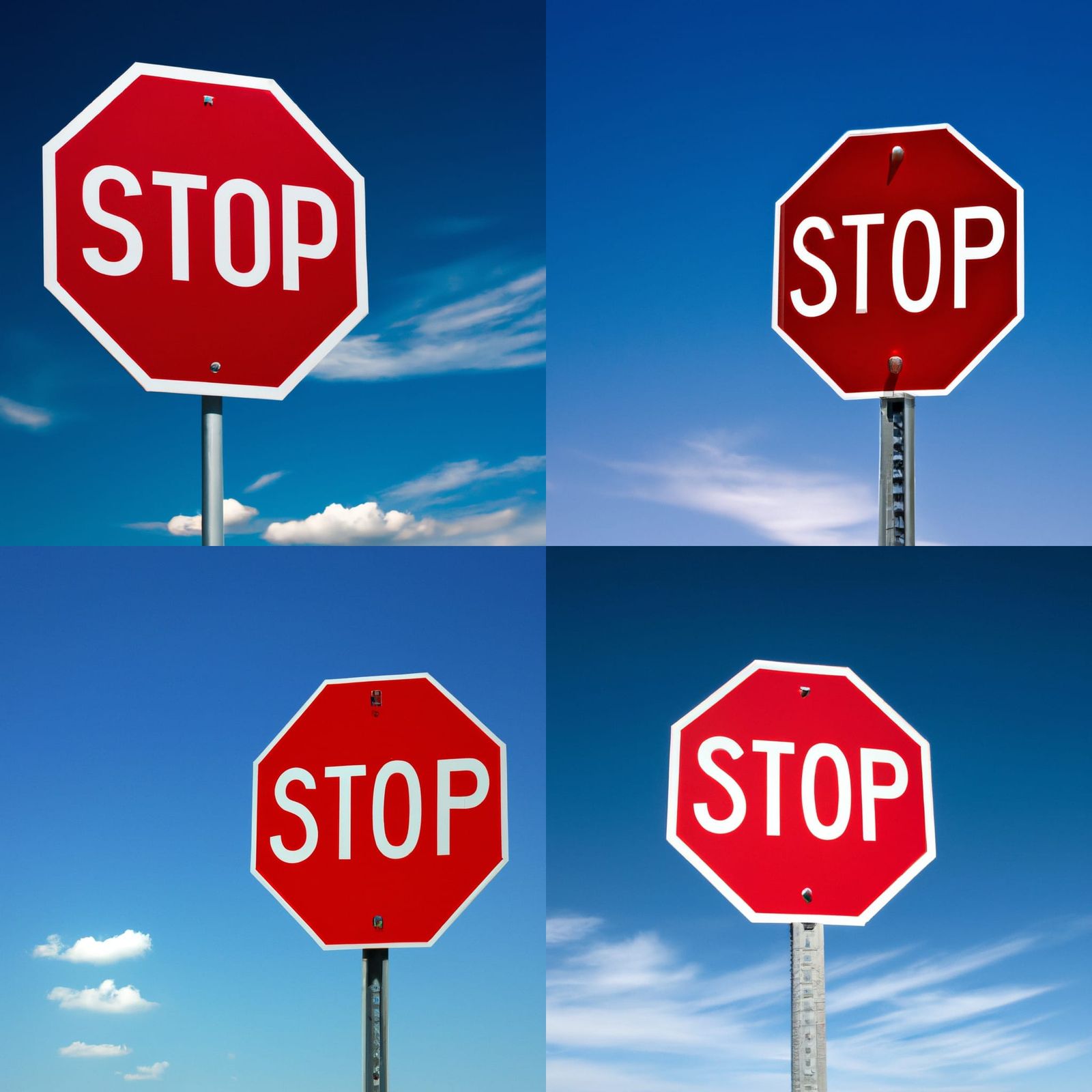 Ethereal Stop Sign Soars Amidst Azure Skies