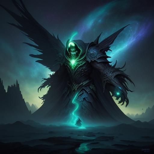 Cosmic Reaper Illustration in Dark Fantasy Style