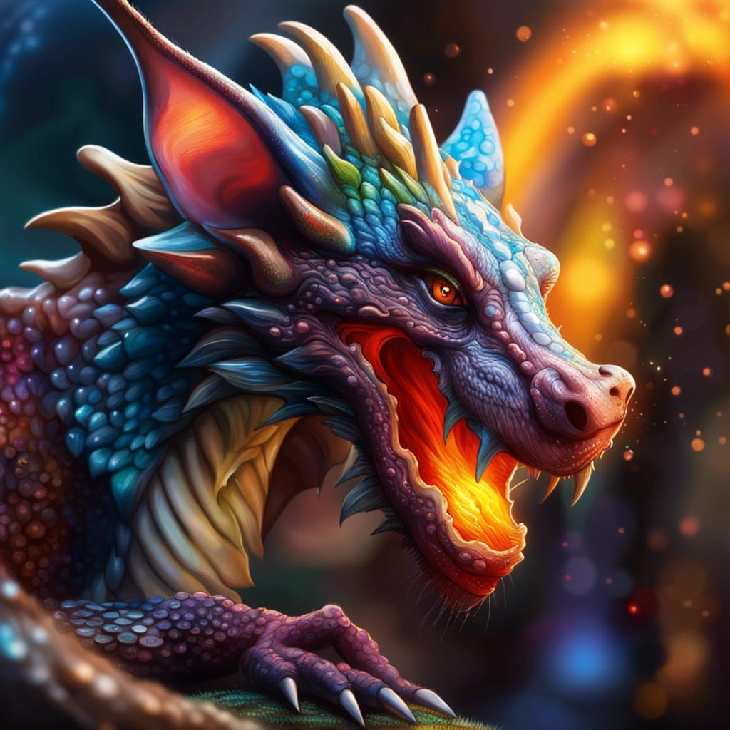 Mouse Challenges Dragon: Hyperrealistic Concept Art