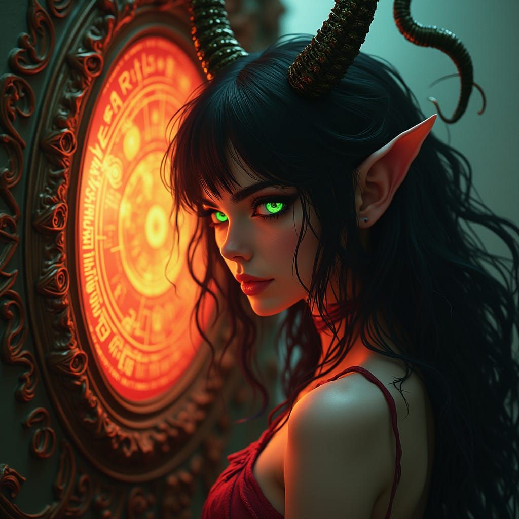 Surreal Goddess in Mystical Reflection