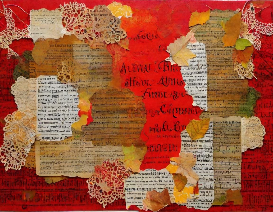 Autumn Mixed Media Paper Collage Painting