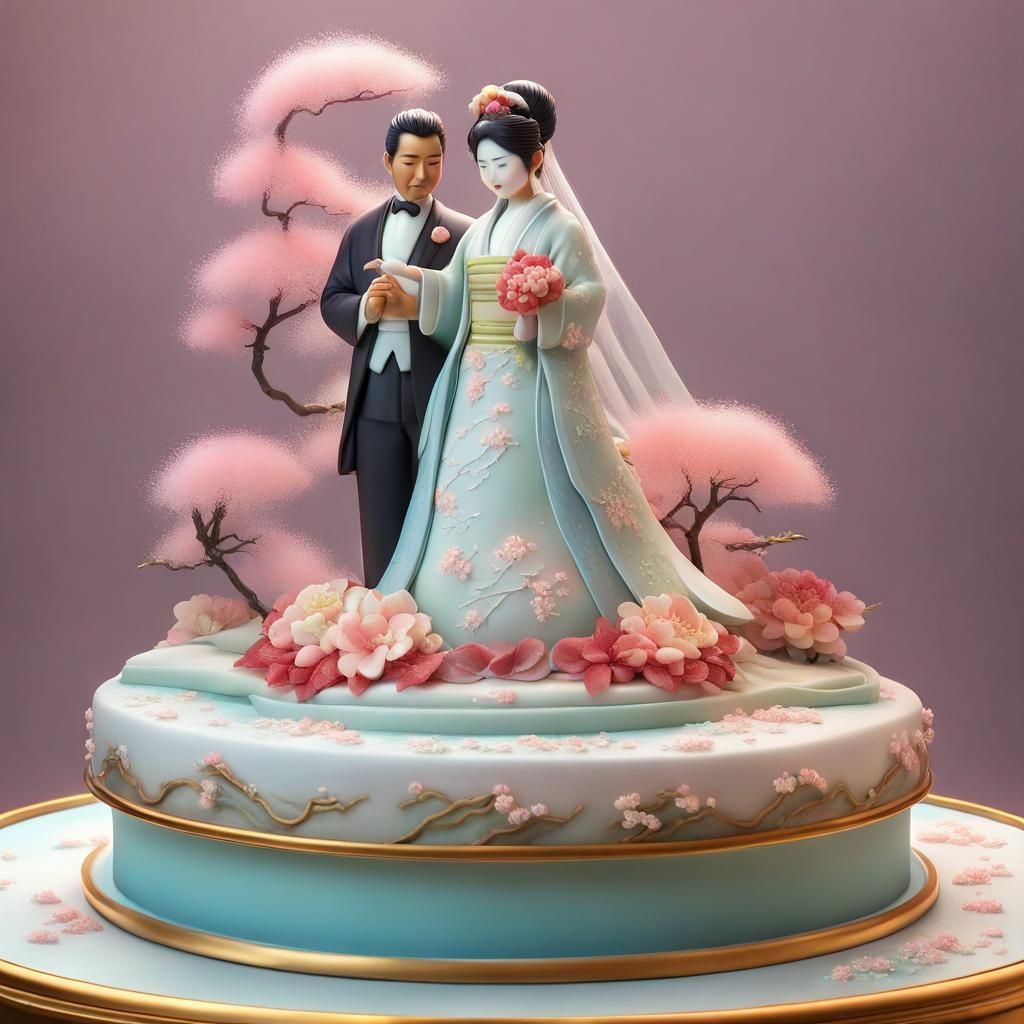 Japanese Themed Wedding Cake Topper