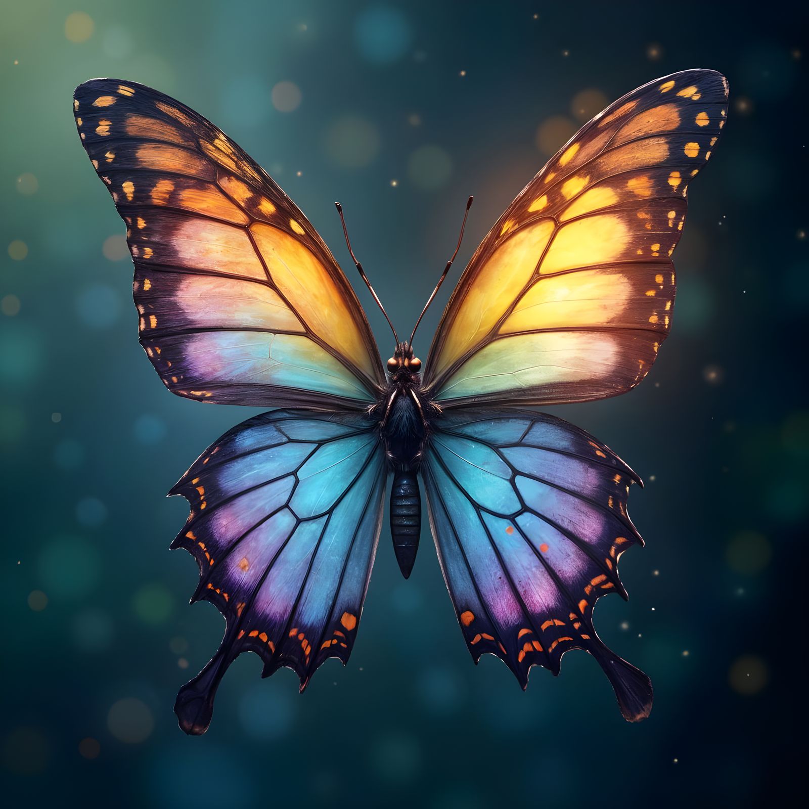 Vibrant Butterfly Showcases Intricate Wing Details