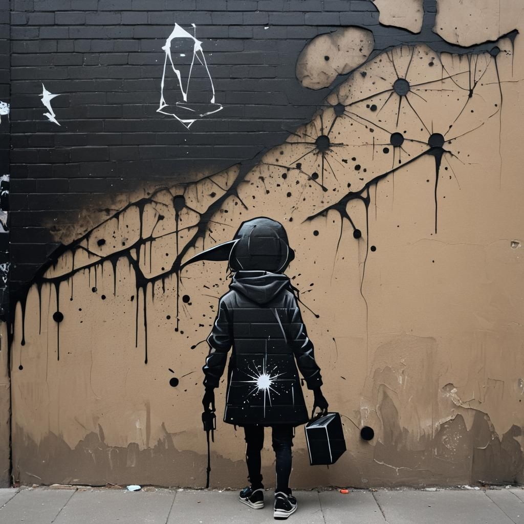 Colorful Graffiti Art of a Dark Shoreline