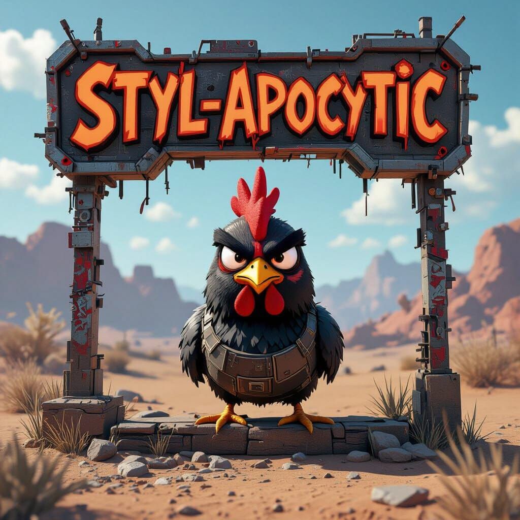 Post-Apocalyptic UI Concept with Angry Chicken