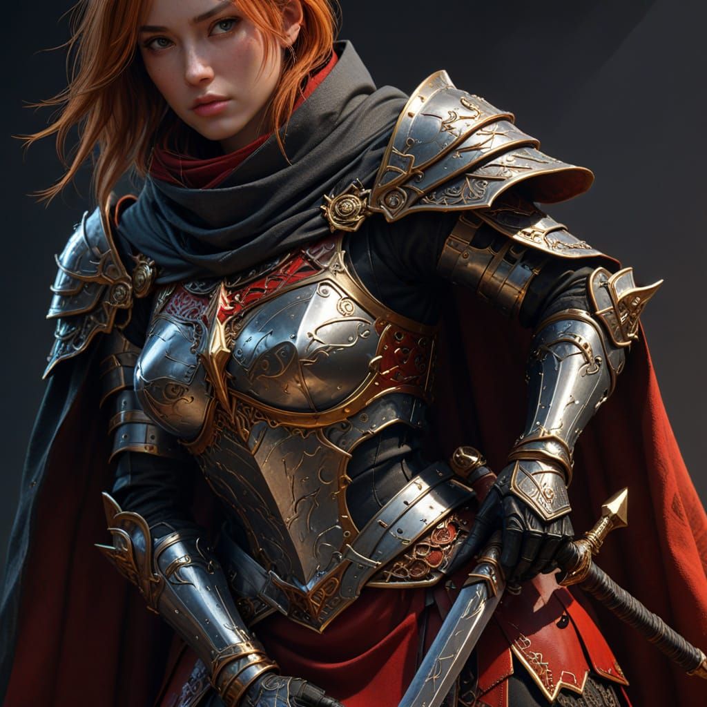 Ethereal Knightess in Golden Armor