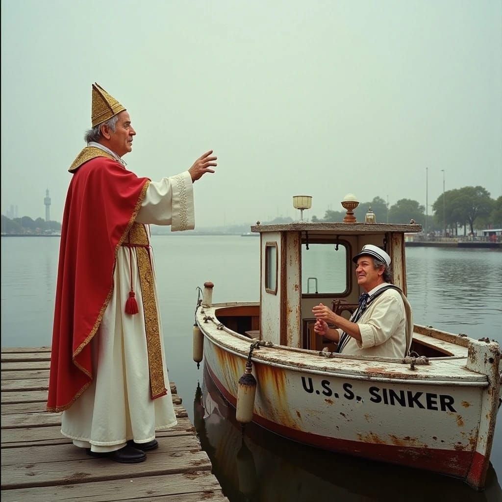 "I bless this complete dump of a dinghy."