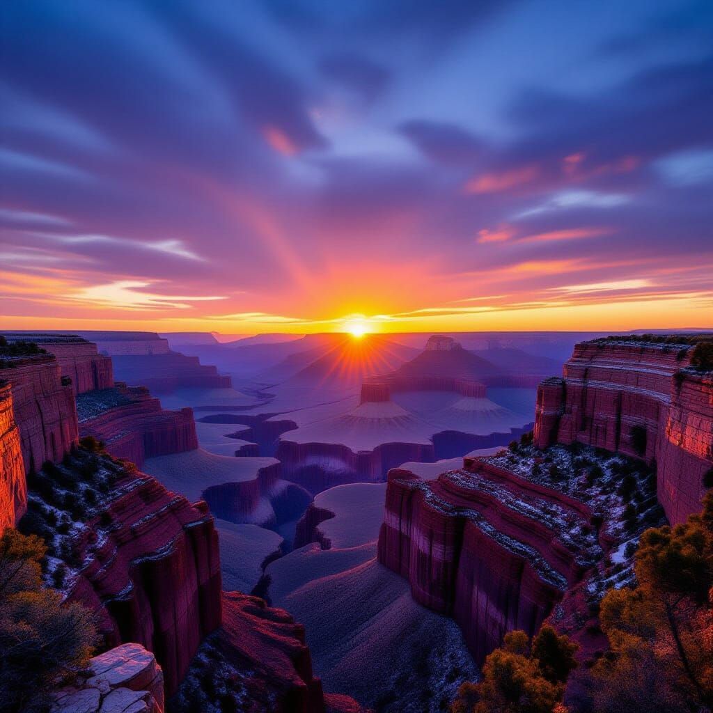 Grand Canyon's Majestic Sunset Panorama