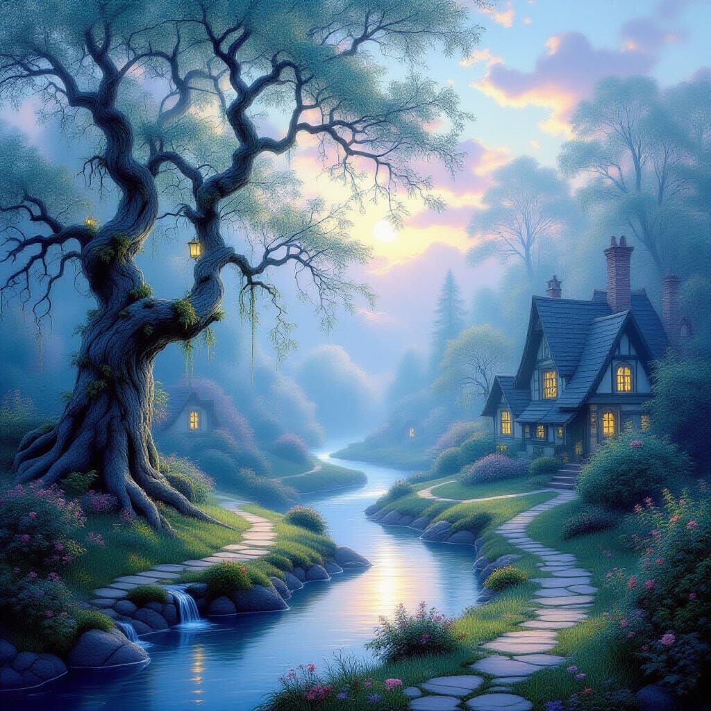 Ethereal Fantasy Landscape of Peace and Wonder