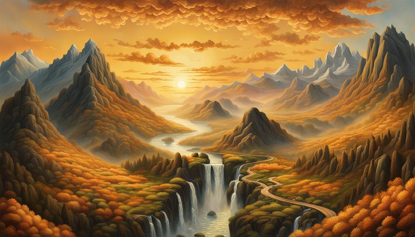 Surreal Face Portrait with Landscape Elements