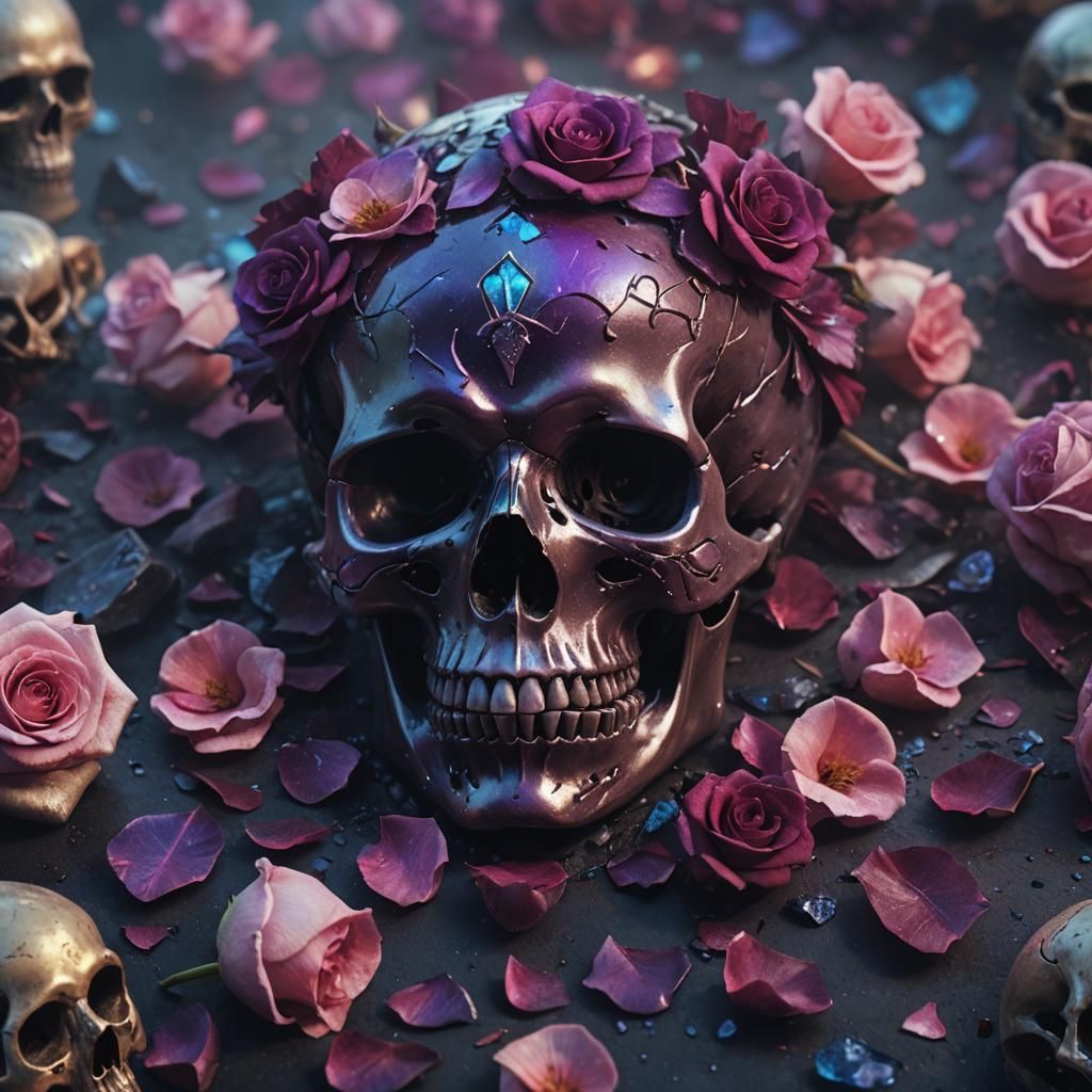 Rose petal skull