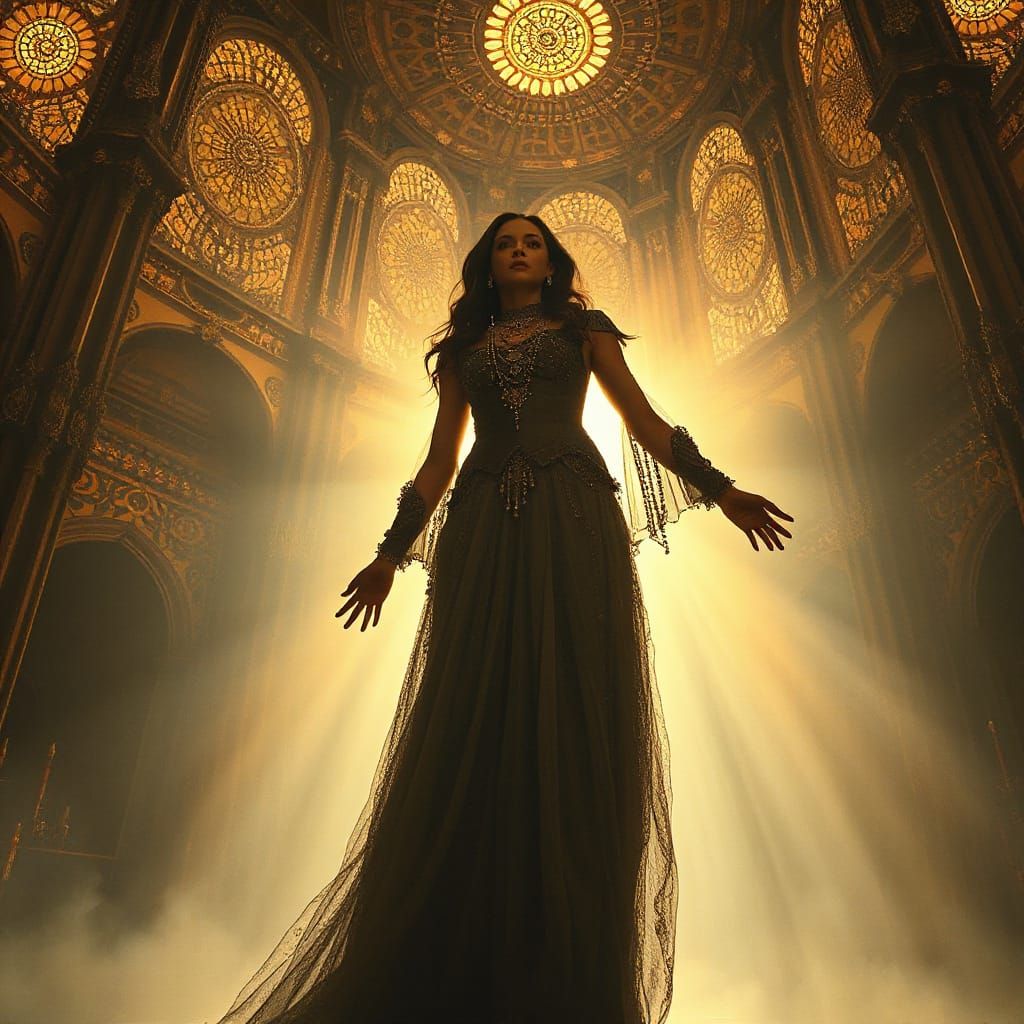 Grandiose Baroque Heroine Basks in Warm Golden Light