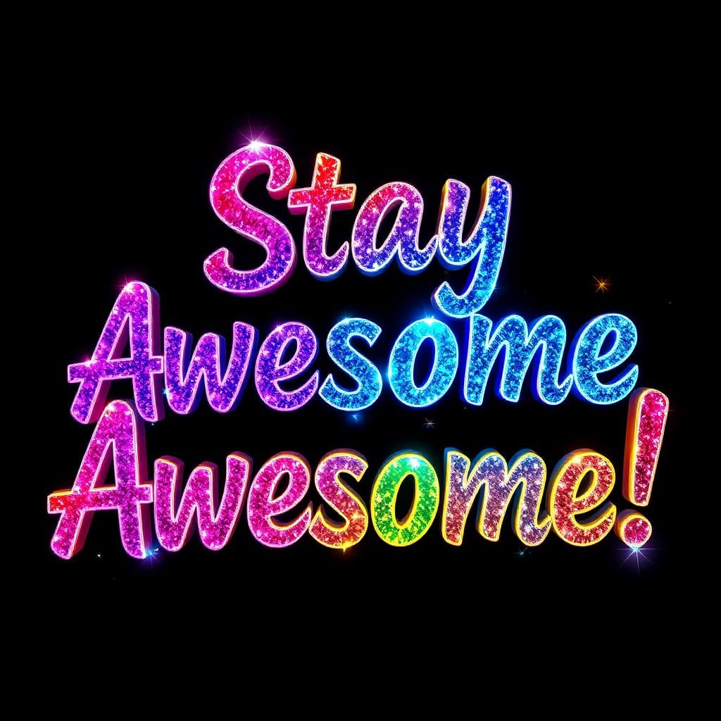 Vibrant 3D Text Art: Stay Awesome!