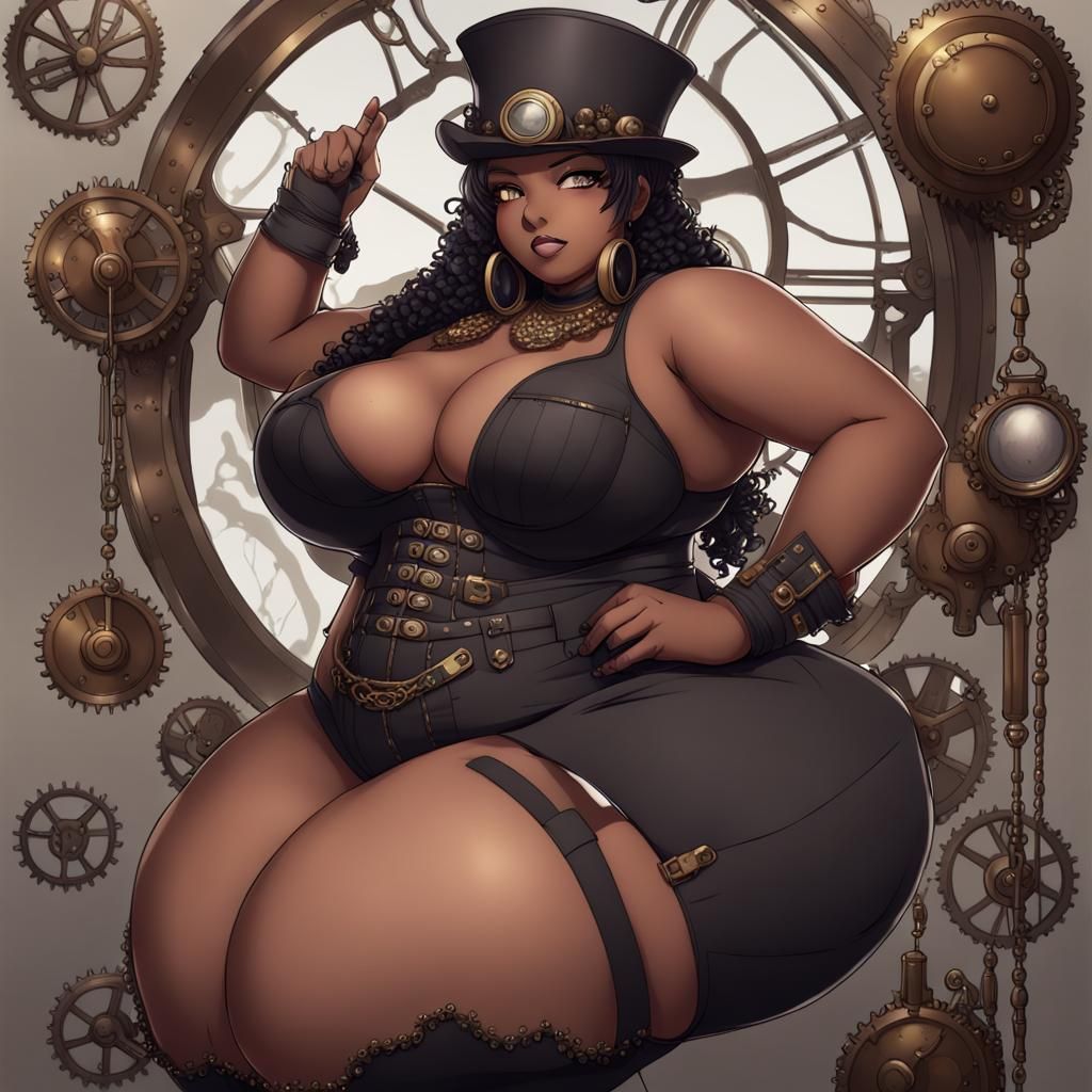 Steampunk Woman in Anime Style