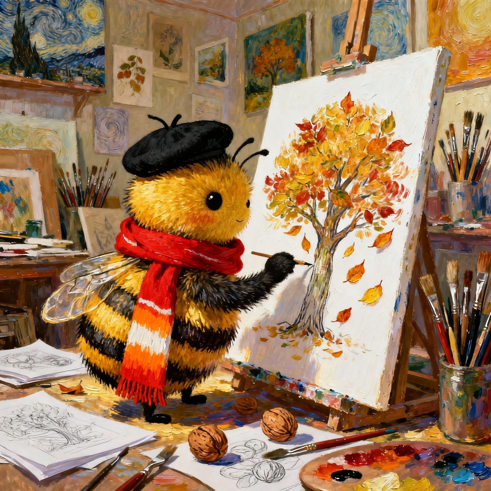 The little painter bee 🎨🐝