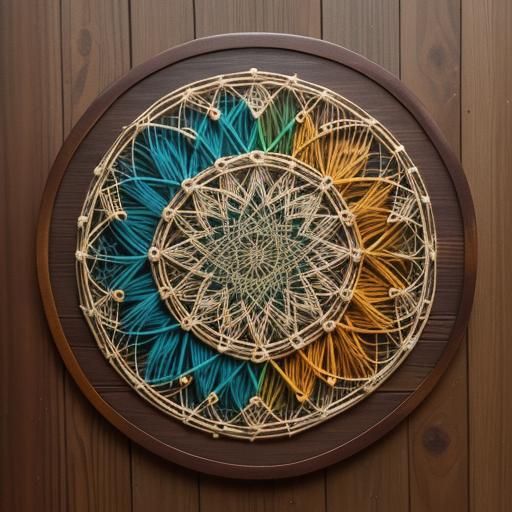 Mystical Forest Mushroom String Art in 8K