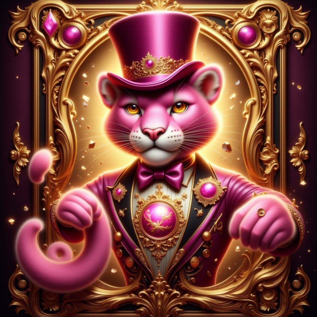 Pink Panther Emerges from Magical Card