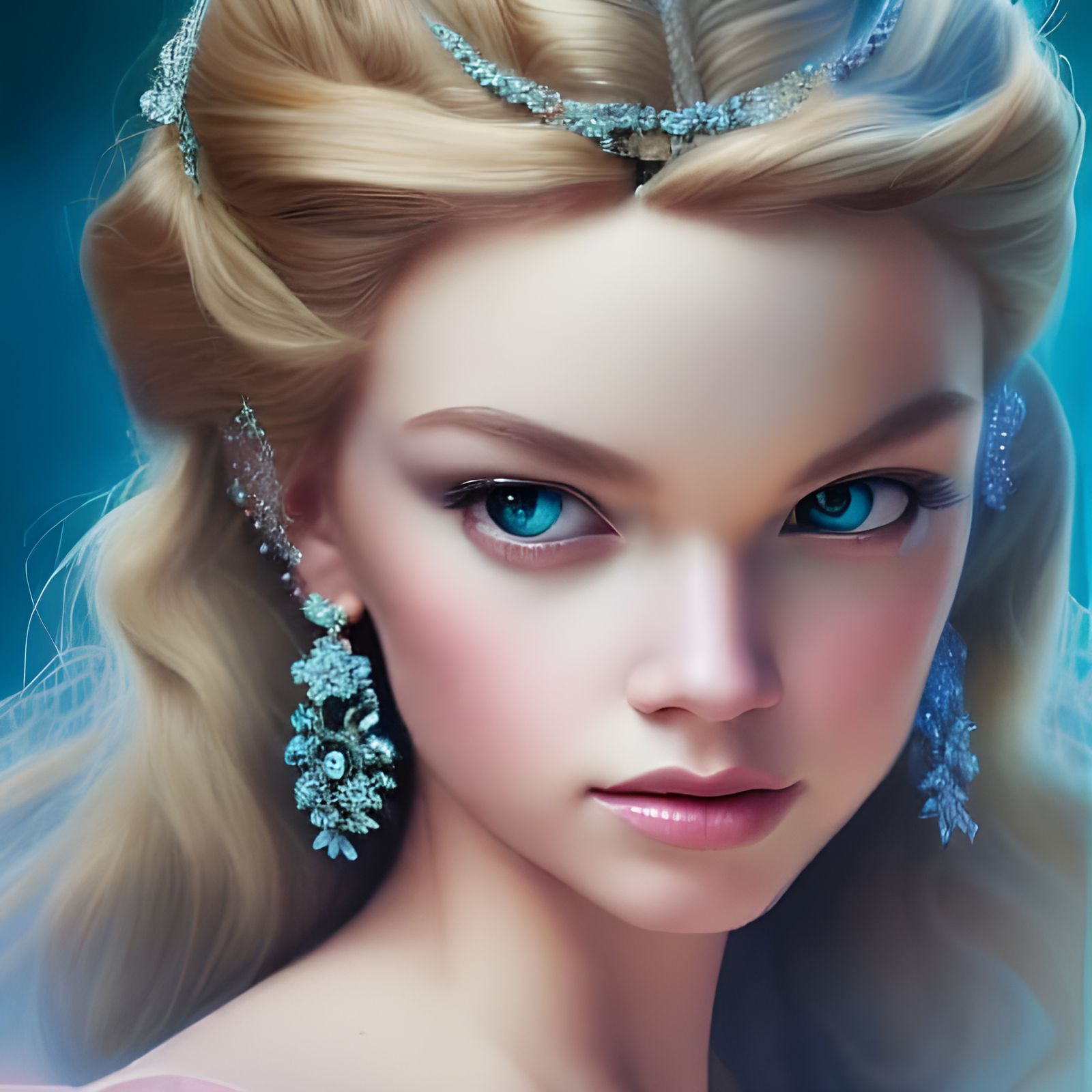 Gorgeous Cinderella Portrait in Hyperrealistic Detail