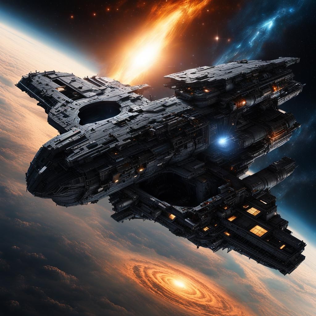 Galactic Black Hole Jets: Epic Digital Matte Painting