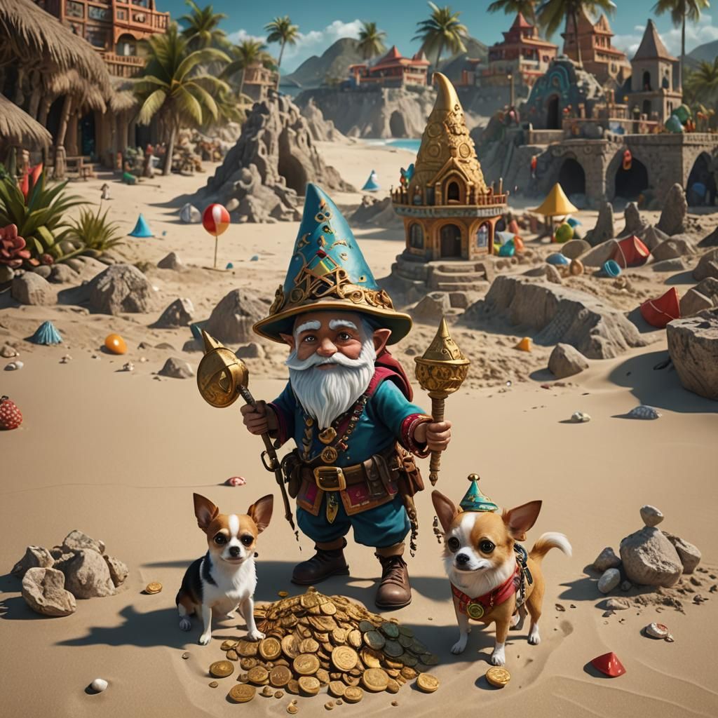 Gnome and Chihuahua Find Bitcoin Treasure