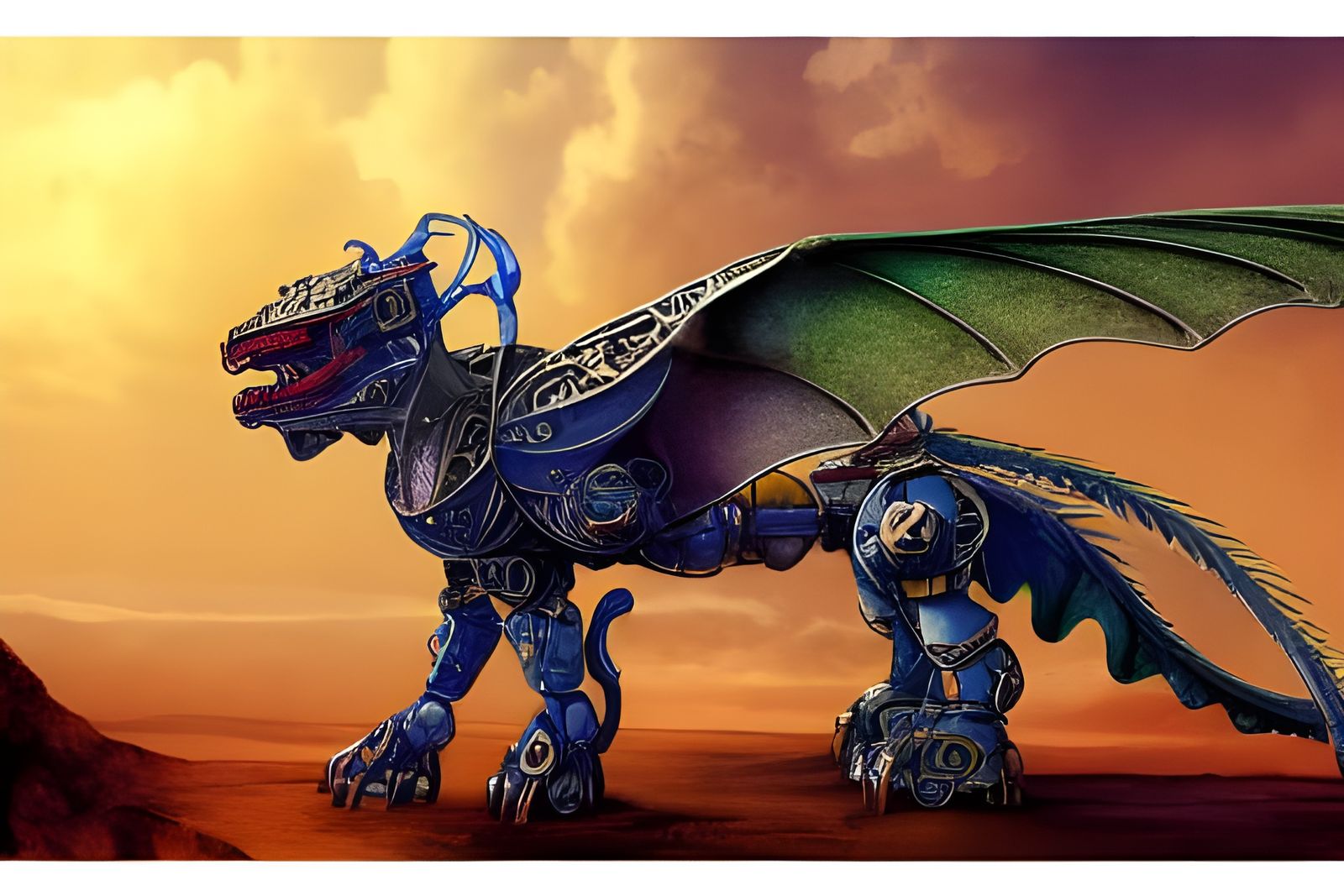 Sphinx Dragon Chimera Guarding a Magic Portal