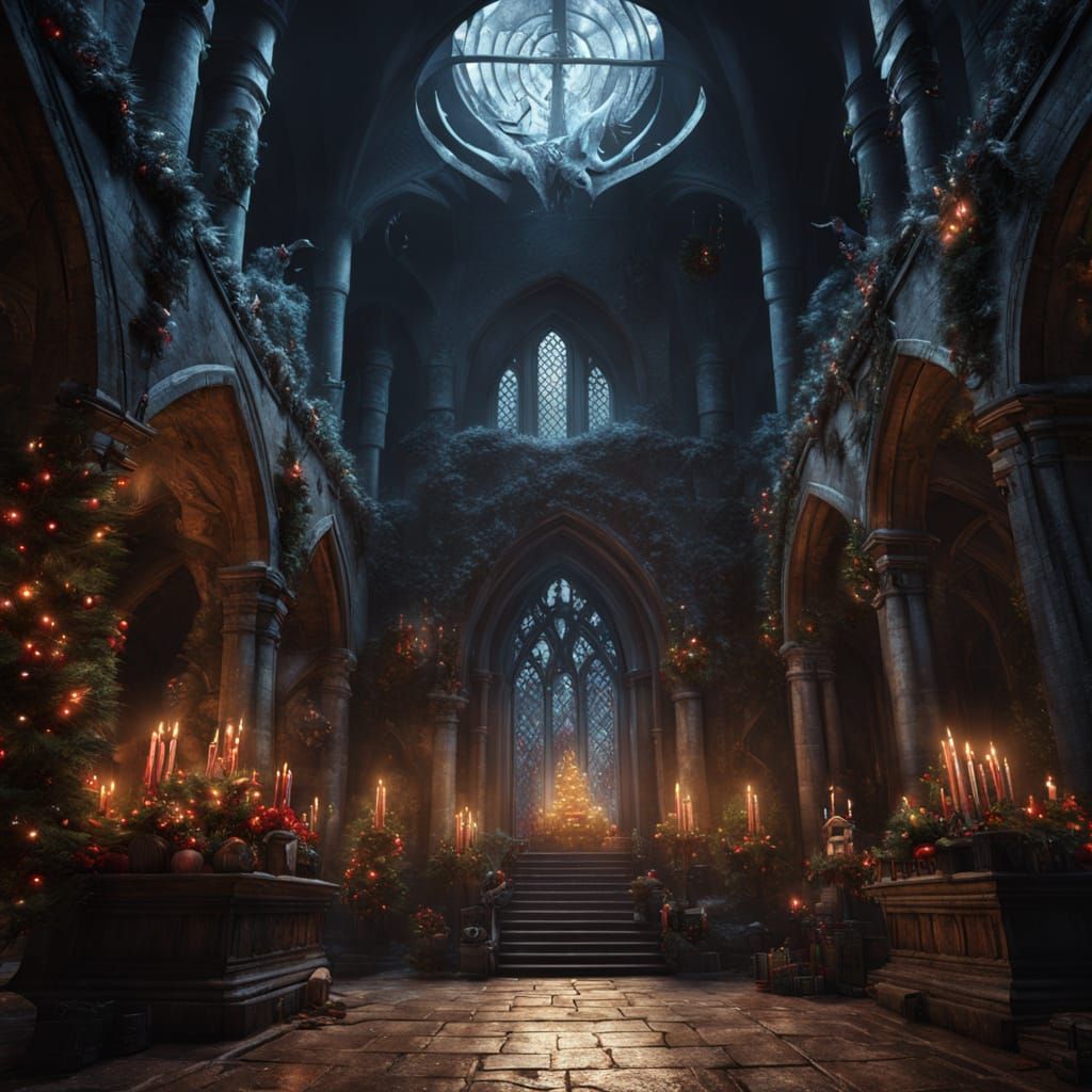 Christmas in the Vampire Crypt Fantasy Art