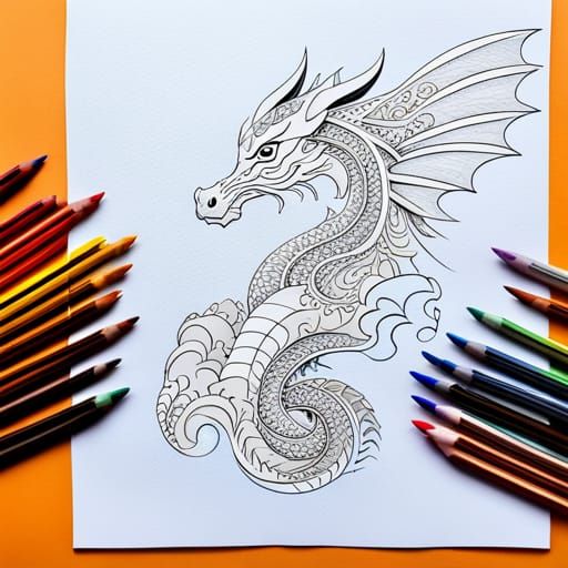 Simple Dragon Coloring Page for Kids