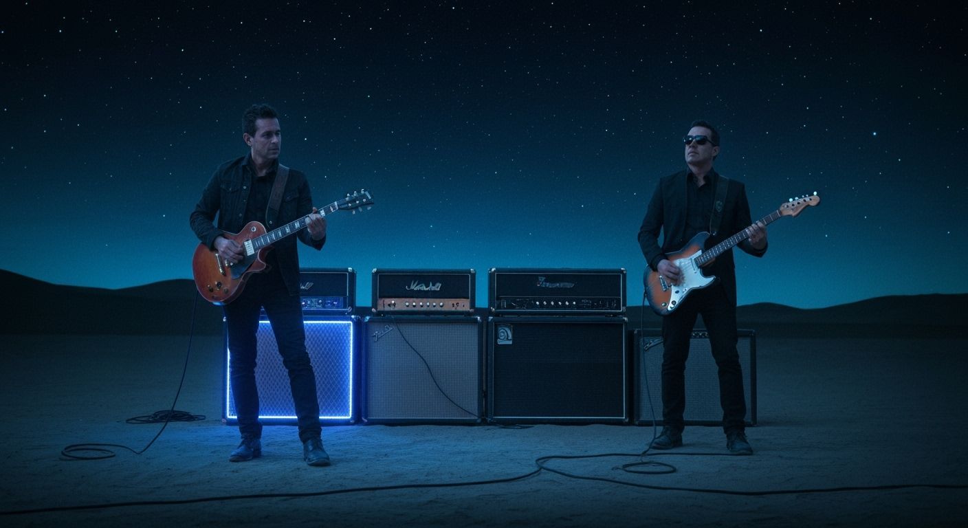 Psychedelic Desert Jam Under Cosmic Starlit Skies