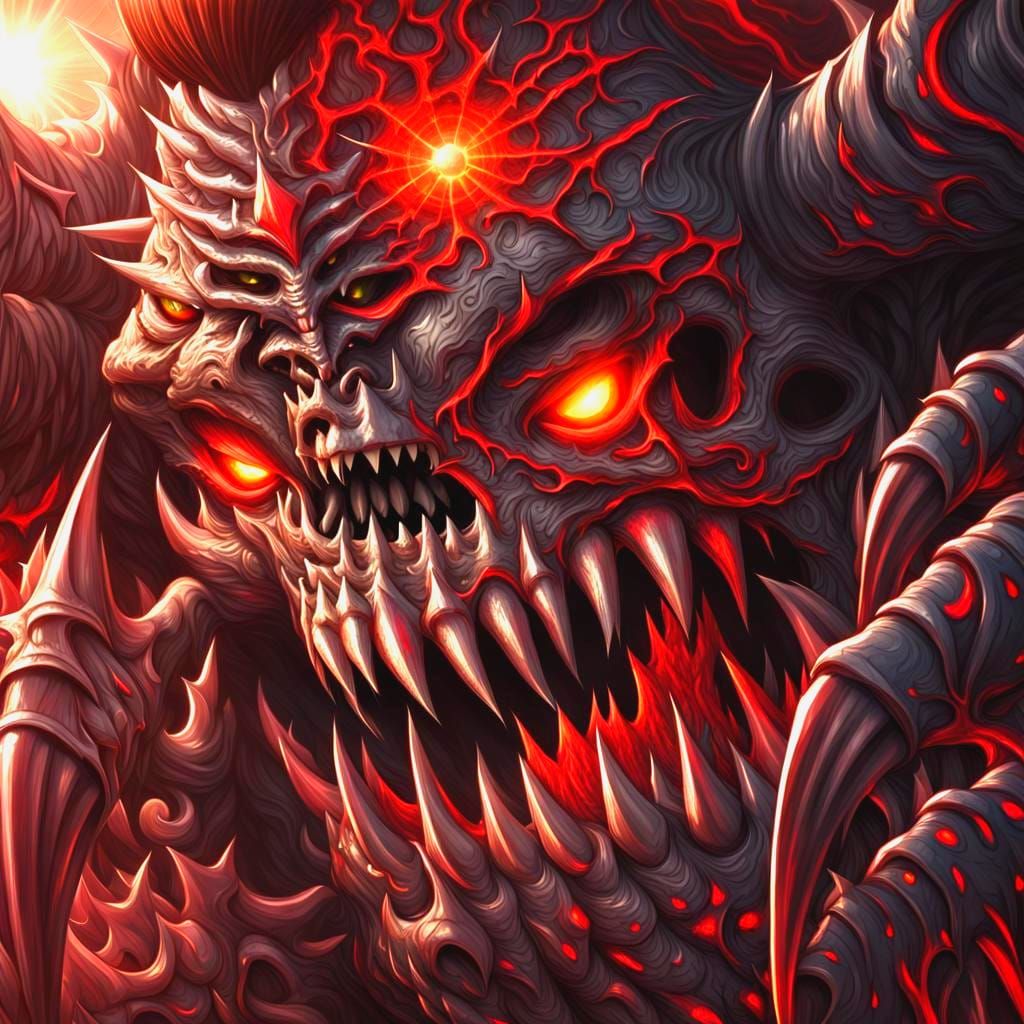 Terrifying Demonic Entity Exudes Power and Malevolence