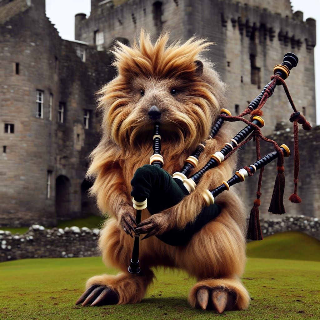 The Wild Haggis Enjoys Playing The Bagpipes